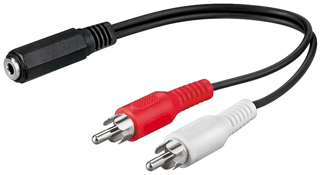 Перехідник аудіо Goobay Jack 3.5mm 3pin-RCAx2 F/M 0.2m AWG29 Red/White чорний (75.03.3751) від компанії інтернет-магазин "БИТПРОМТОРГ" - фото 1