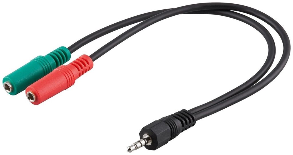 Перехідник аудіо Goobay Jack 3.5mm 4pin-3.5mm 3pinx2 M/F 0.3m (L-R-Gnd-Mic) CTIA-стандарт чорний (75.05.0467) від компанії інтернет-магазин "БИТПРОМТОРГ" - фото 1