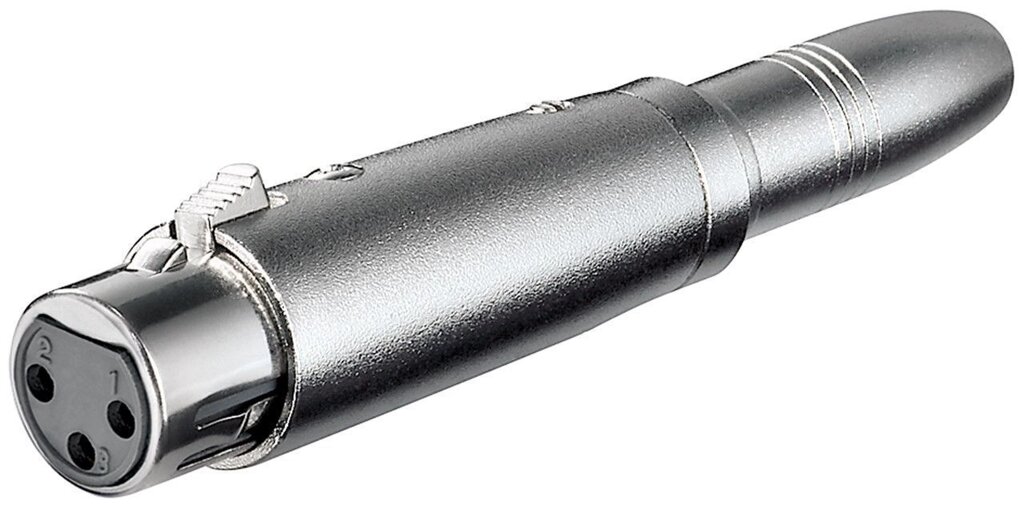 Перехідник аудіо Goobay XLR 3p-Jack 6.3mm F/F адаптер Mono Metal корпус металік (75.02.7453) від компанії інтернет-магазин "БИТПРОМТОРГ" - фото 1