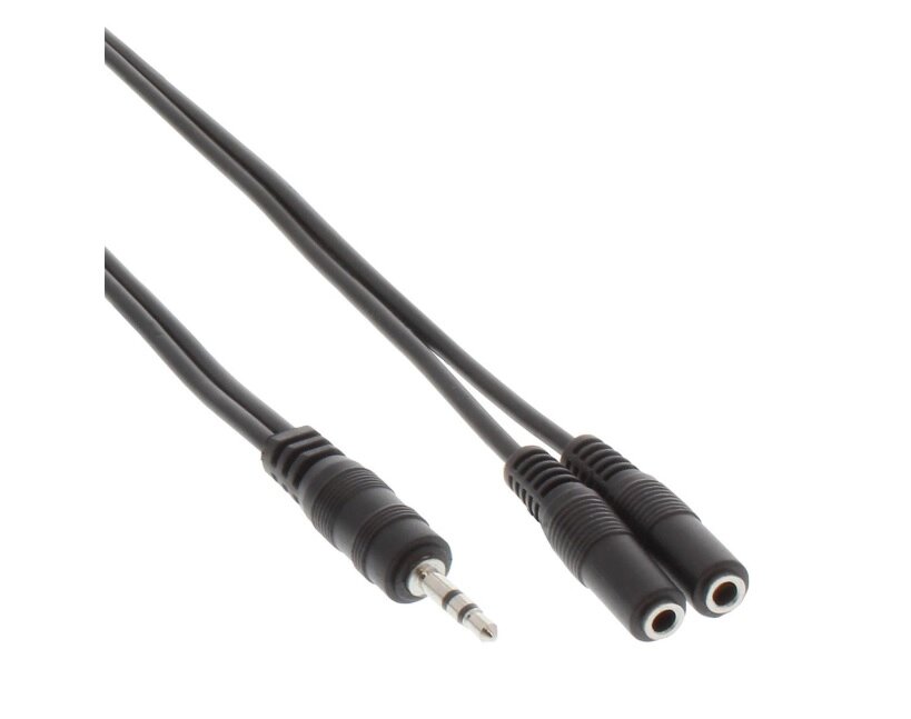 Перехідник аудіо InLine Jack 3.5mm 3pin 1x2 M/F (Splitter) 2.00m Stereo-Stereo чорний (77. B9.9300) від компанії інтернет-магазин "БИТПРОМТОРГ" - фото 1