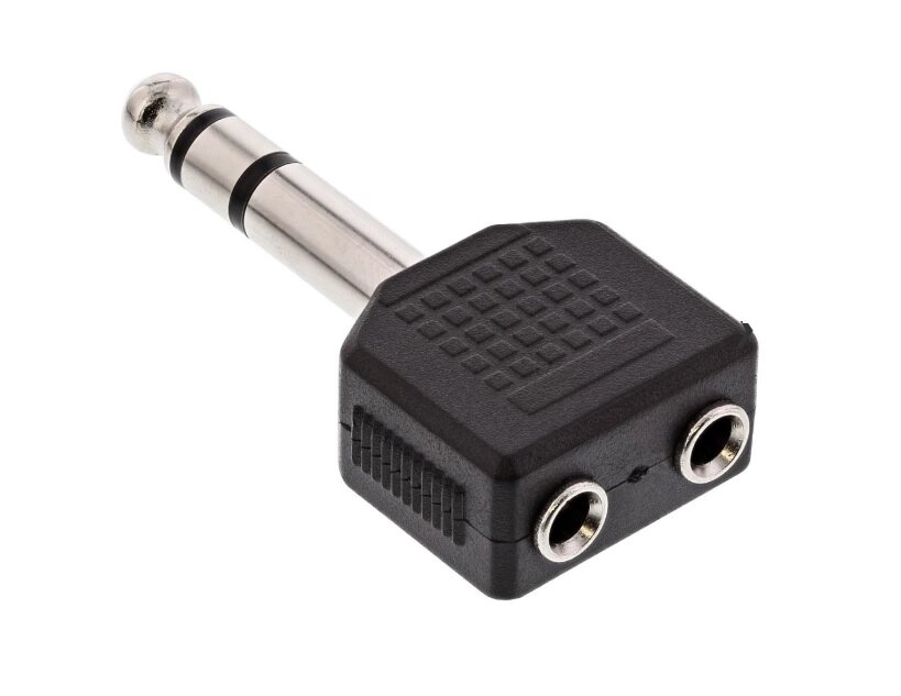 Перехідник аудіо InLine Jack 3.5mm 3pinx2-6.3mm F/M адаптер Stereo-Stereo AUX чорний (77.09.9304) від компанії інтернет-магазин "БИТПРОМТОРГ" - фото 1