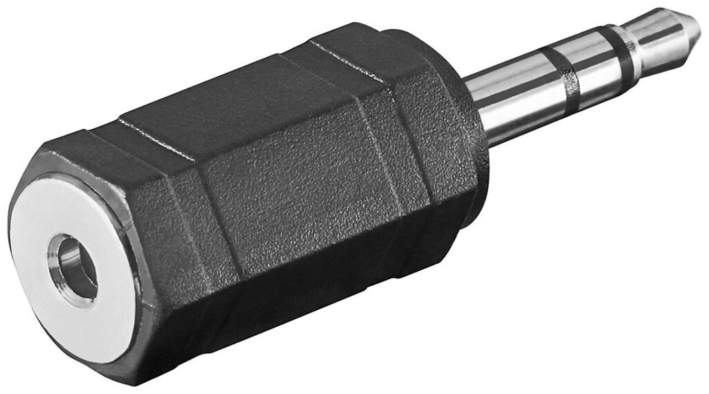 Перехідник аудіо Lucom Jack 2.5mm 3pin-3.5mm 3pin F/M адаптер Stereo Plastic чорний (25.02.5053) від компанії інтернет-магазин "БИТПРОМТОРГ" - фото 1