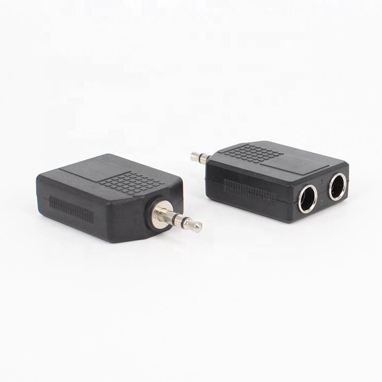 Перехідник аудіо Lucom Jack 3.5mm 3pin-6.3mm M/F 1x2 адаптер Stereo чорний (62.09.8050) від компанії інтернет-магазин "БИТПРОМТОРГ" - фото 1