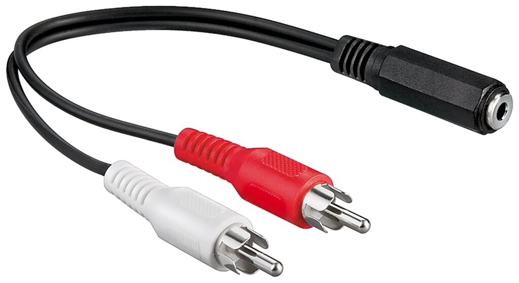 Перехідник аудіо Lucom Jack 3.5mm 3pin-RCAx2 F/M 0.2m Red/White Чорний (62.09.8336) від компанії інтернет-магазин "БИТПРОМТОРГ" - фото 1