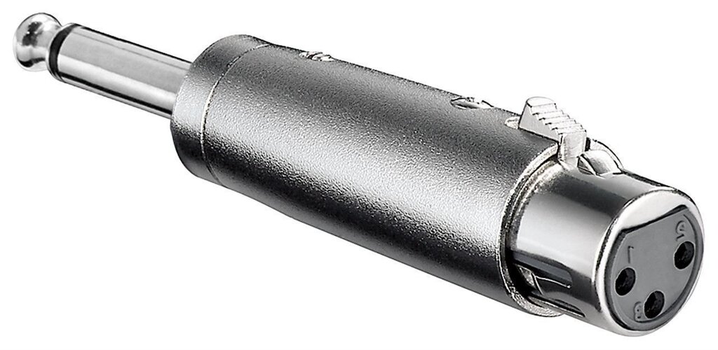 Перехідник аудіо Lucom XLR 3p-Jack 6.3mm F/M адаптер Mono Metal корпус металік (25.02.5189) від компанії інтернет-магазин "БИТПРОМТОРГ" - фото 1