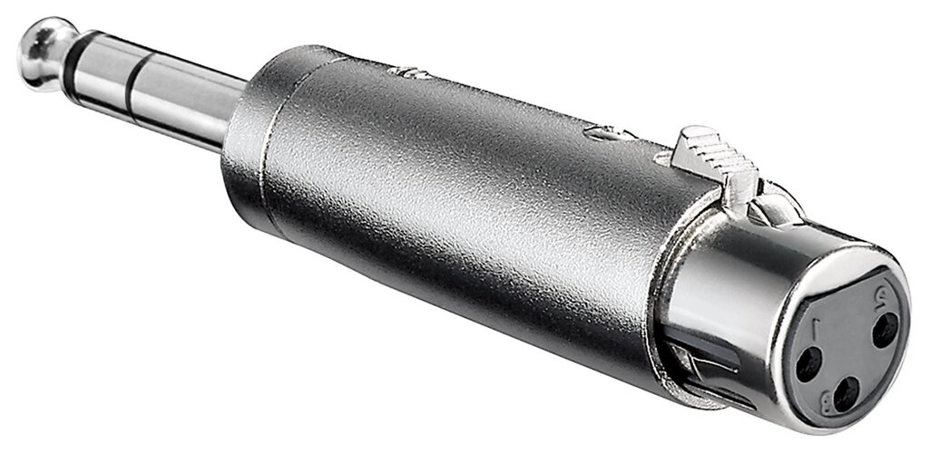 Перехідник аудіо Lucom XLR 3p-Jack 6.3mm F/M адаптер Stereo Zinc корпус + Cu Срібний (62.09.8259) від компанії інтернет-магазин "БИТПРОМТОРГ" - фото 1