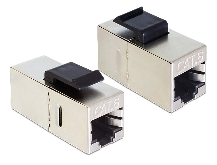 Перехідник мережевий Delock RJ45 STP6 F/F Keystone Compact Metal Gold срібний (70.08.6210) від компанії інтернет-магазин "БИТПРОМТОРГ" - фото 1