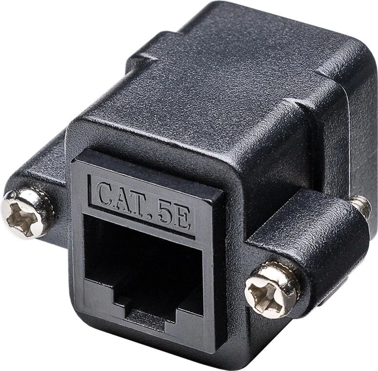 Перехідник мережевий Goobay RJ45 UTP5e F/F адаптер монтажний 8P8C Gold чорний (75.07.2361) від компанії інтернет-магазин "БИТПРОМТОРГ" - фото 1