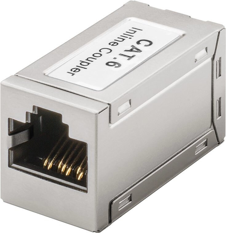 Перехідник мережевий Goobay RJ45 UTP6 F/F адаптер Coupler Metal Gold металік (75.01.5217) від компанії інтернет-магазин "БИТПРОМТОРГ" - фото 1