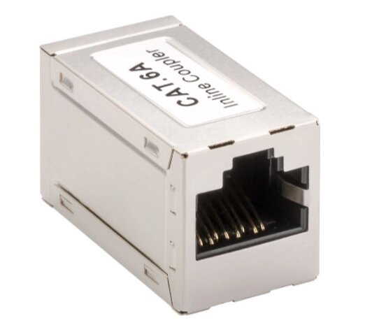 Перехідник мережевий Lucom RJ45 UTP6a F/F адаптер Coupler Metal Gold металік (62.09.8184) від компанії інтернет-магазин "БИТПРОМТОРГ" - фото 1