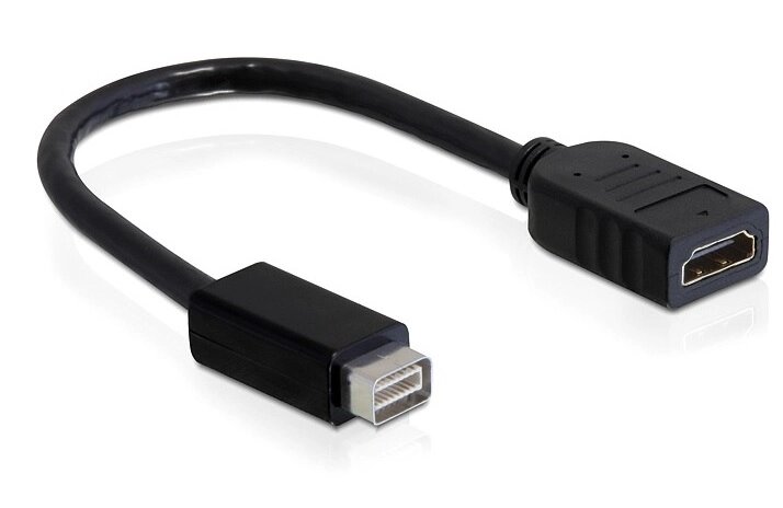 Перехідник моніторний Delock HDMI-DVI mini F/M 0.2m D=5.5mm Nickel чорний (70.06.5252) від компанії інтернет-магазин "БИТПРОМТОРГ" - фото 1