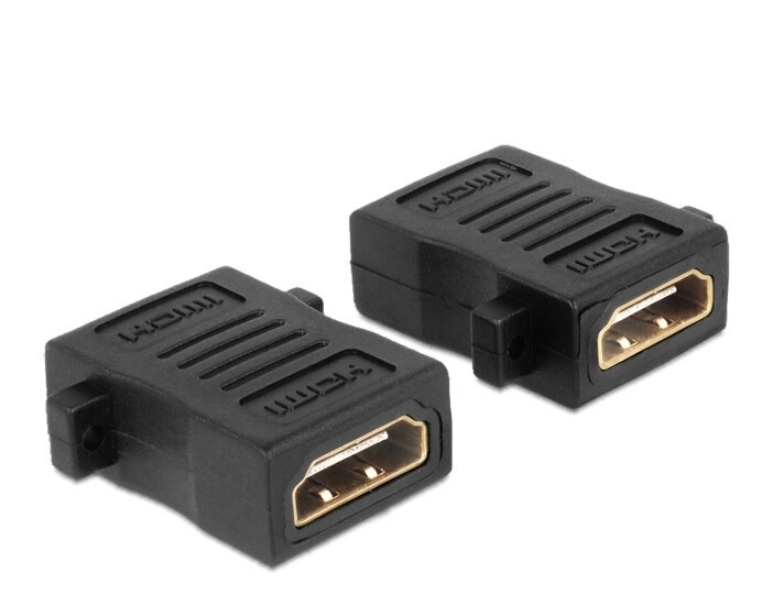 Перехідник моніторний Delock HDMI F/F (адаптер) прямий з кріпленням Gold чорний (70.06.5509) від компанії інтернет-магазин "БИТПРОМТОРГ" - фото 1