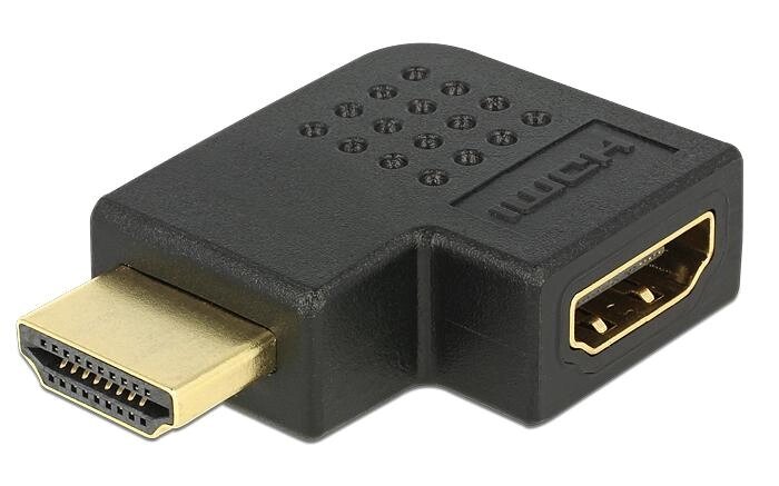 Перехідник моніторний Delock HDMI M/F (адаптер) 90°вліво v1.3 Gold чорний (70.06.5077) від компанії інтернет-магазин "БИТПРОМТОРГ" - фото 1