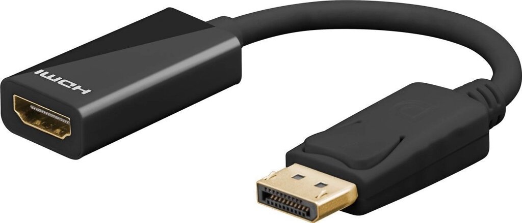 Перехідник моніторний Goobay DisplayPort-HDMI M/F (HDMIекран) v1.2 4K@30Hz 0.1m D=4.8mm чорний (75.06.7881) від компанії інтернет-магазин "БИТПРОМТОРГ" - фото 1