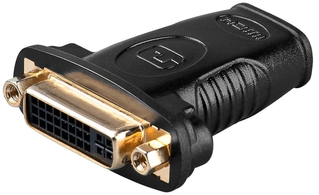 Перехідник моніторний Goobay HDMI-DVI F/F 24+5 Integrated Gold чорний (75.06.8690) від компанії інтернет-магазин "БИТПРОМТОРГ" - фото 1