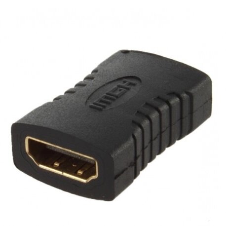 Перехідник моніторний Goobay HDMI F/F (адаптер) прямий литий L=46mm Gold чорний (75.06.0729) від компанії інтернет-магазин "БИТПРОМТОРГ" - фото 1