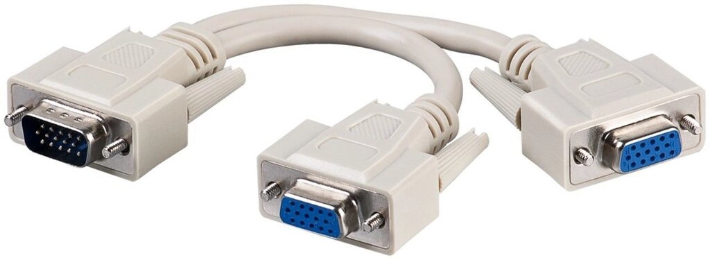 Перехідник моніторний Goobay VGA HD15 1x2 (Splitter) Pas Y-Form 0.2m сірий (75.09.5138) від компанії інтернет-магазин "БИТПРОМТОРГ" - фото 1