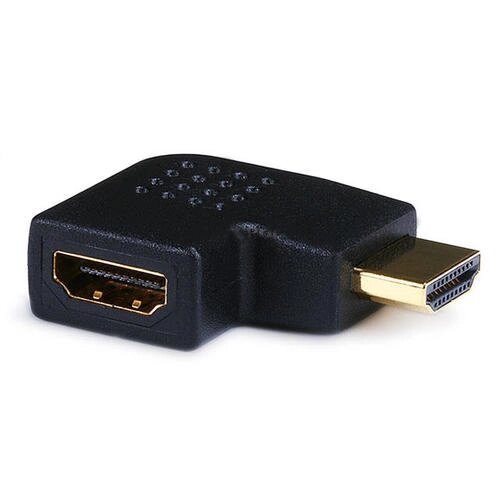 Перехідник моніторний Lucom HDMI M/F (адаптер) 90°вправо 4K@60Hz v2.0 Gold чорний (62.09.8228) від компанії інтернет-магазин "БИТПРОМТОРГ" - фото 1