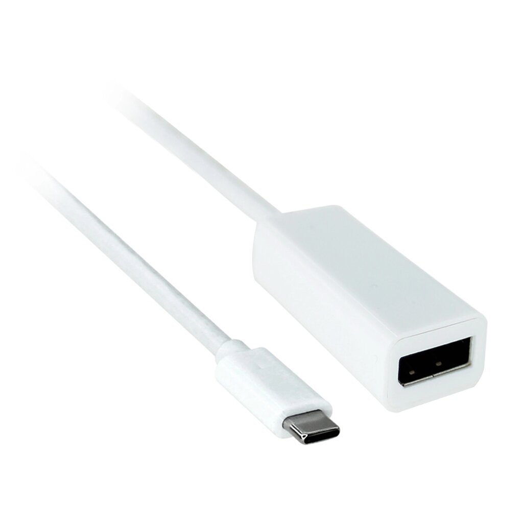 Перехідник моніторний Lucom USB Type-C-DisplayPort M/F (DP-alt-Mode) 0.1m v1.2 4K@60Hz білий (25.02.5064) від компанії інтернет-магазин "БИТПРОМТОРГ" - фото 1