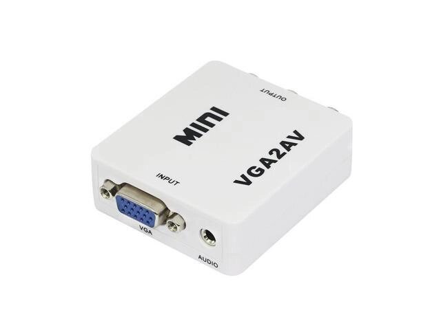 Перехідник моніторний Lucom VGA HD15-RCAx3 M/M (AV) Pas (RCA-екран) аудіо+відео білий (62.09.8081) від компанії інтернет-магазин "БИТПРОМТОРГ" - фото 1