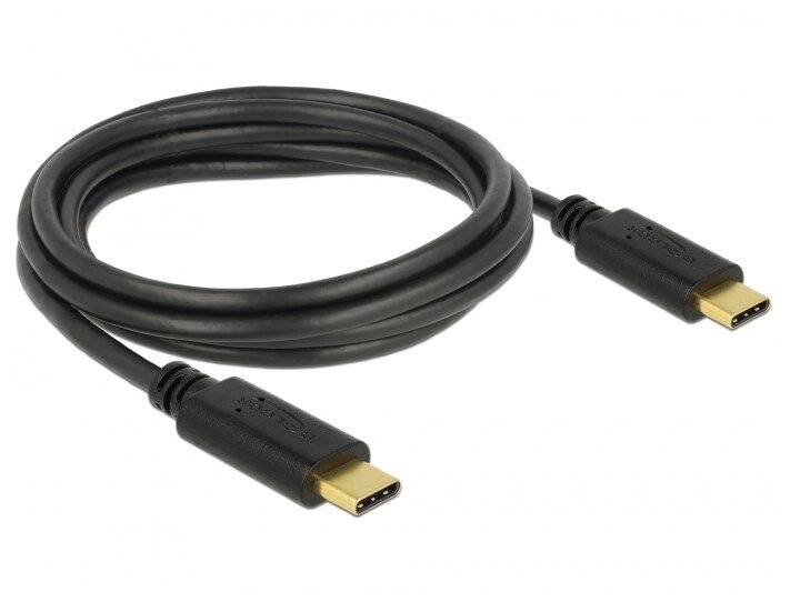 Перехідник обладнання Delock USB Type-C M/M  2.0m (USB2.0) PD 5A E-Marker D=3.8mm чорний (70.08.3324) від компанії інтернет-магазин "БИТПРОМТОРГ" - фото 1