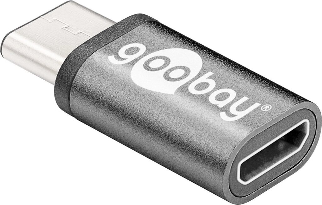 Перехідник обладнання Goobay USB Type-C-2.0microB M/F (USB2.0) адаптер Nickel Cu білий (75.05.6635) від компанії інтернет-магазин "БИТПРОМТОРГ" - фото 1