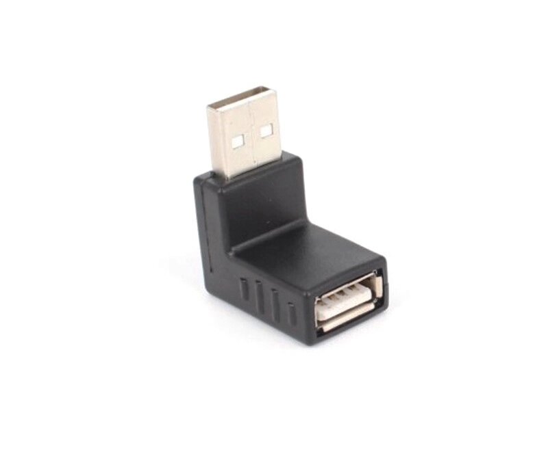 Перехідник обладнання Lucom USB2.0 A M/F 90°вверх адаптер чорний (62.09.8231) від компанії інтернет-магазин "БИТПРОМТОРГ" - фото 1