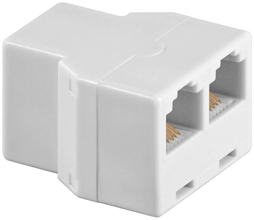 Перехідник телефонний Goobay RJ12 1x2 F/F Splitter ISDN T-form 6P6C Gold Білий (75.09.3053) від компанії інтернет-магазин "БИТПРОМТОРГ" - фото 1