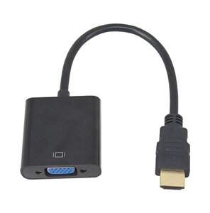 Перехідник моніторний Lucom HDMI->VGA HD15 (VGA-екран) Pas 1080p 0.20m +3.5mm +USBpower чорний (62.09.8077)