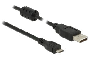 Кабель пристроїв Delock USB2.0 A-microB M/M  3.0m AWG24+28 +Ferrite чорний (70.08.4909) в Дніпропетровській області от компании интернет-магазин "БЫТПРОМТОРГ"