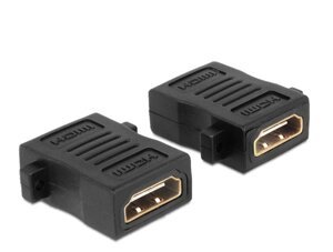 Перехідник моніторний Delock HDMI F/F (адаптер) прямий з кріпленням Gold чорний (70.06.5509) в Дніпропетровській області от компании интернет-магазин "БЫТПРОМТОРГ"