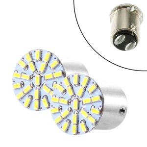 2x LED 1157 BAY15D P21 BTB лампа в автомобіль, 22 SMD, червоний