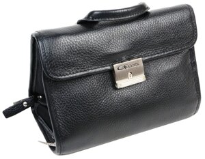 Невелика чоловіча шкіряна сумка-барсетка Giorgio Ferretti Ef043 Чорна