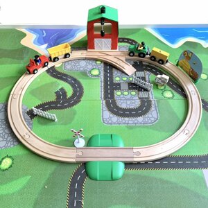 Дерев'яна залізниця Farm 35 елеметів Німеччина PlayTive (Brio, Hape, Ikea)