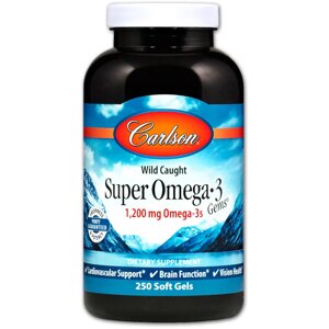 Риб'ячий жир Carlson Labs Super Omega -3 1200 мг 250 капсул (2324) в Дніпропетровській області от компании интернет-магазин "БЫТПРОМТОРГ"