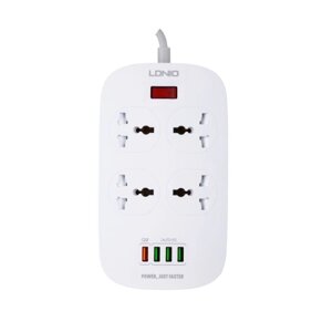 Мережевий фільтр-подовжувач Ldnio SC4407 на 4 розетки 4USB 2 м White