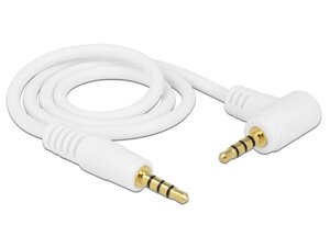 Кабель аудіо-сигнальний Delock Jack 3.5mm 4pin M/M  0.5m AWG24 90°кутовий 1:1 AUX Gold білий (70.08.4736) в Дніпропетровській області от компании интернет-магазин "БЫТПРОМТОРГ"