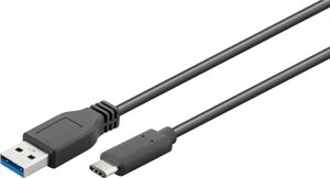 Кабель пристроїв Goobay USB Type-C-3.0A M/M 3.0m (USB3.0) 3xS AWG28 D=4.0mm Cu чорний (75.07.3141)