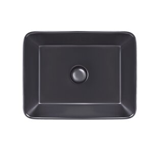 Раковина-чаша Qtap Tern 475х370х140 Matt black з донним клапаном QT172074MBMB в Дніпропетровській області от компании интернет-магазин "БЫТПРОМТОРГ"