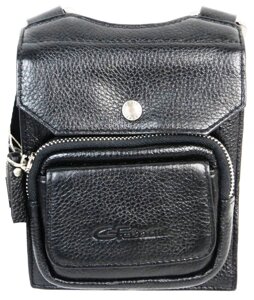 Невелика чоловіча шкіряна сумка на плече Giorgio Ferretti B90001 Чорна