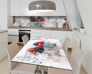 Наклейка 3Д вінілова на стіл Zatarga « Свіжі вітаміни» 600х1200 мм для будинків, квартир, столів, кав'ярень, кафе