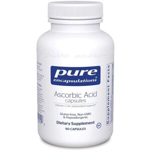 Вітамін C Pure Encapsulations Ascorbic Acid Capsules 90 Caps PE-00019