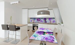 Наліпка 3Д виниловая на стол Zatarga «Фиалки» 600х1200 мм для домов, квартир, столов, кофейн, кафе