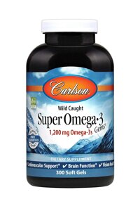 Риб'ячий жир Carlson Labs Super Omega-3 Gems 1200 мг 300 капсул (33874)