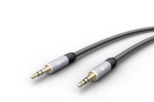 Кабель аудіо-сигнальний Goobay Jack 3.5mm 3pin M/M 3.0m Stereo GoobayPlus Metal чорний (75.07.9126)