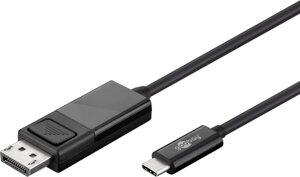 Кабель монітора-сигнальний Goobay USB Type-C-DisplayPort M/M 1.2m (USB3.1Gen2) v1.2 4K@60Hz чорний (75.05.5984)