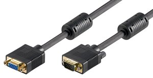 Кабель монітора-подовжувач Goobay VGA HD15 M/F  2.0m D=8.0mm 2xShielded Ferrite Gold чорний (75.05.0136) в Дніпропетровській області от компании интернет-магазин "БЫТПРОМТОРГ"