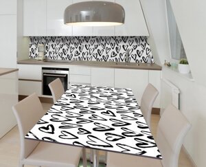 Наліпка 3Д виниловая на стол Zatarga «Графитовое сердце» 600х1200 мм для домов, квартир, столов, кофейн, кафе