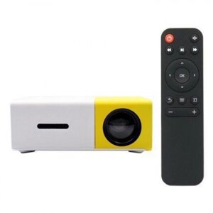 Портативний міні проектор LED Projector YG-300 White/Yellow