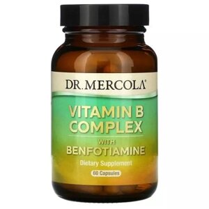 У комплекс Dr. Mercola Vitamin B Complex with Benfotiamine 60 Caps